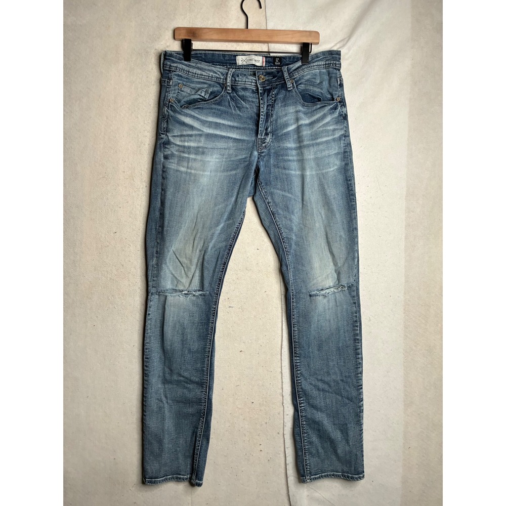 Departwest Seeker Mens Slim Fit‎ Distressed Light Wash Jeans 34x34 DWD328